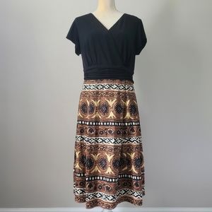 Jessica Howard Size 16 Surplice V-Neck Cap Sleeve Ruched Waist Fit & Flare Dress